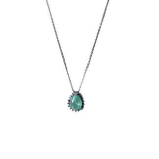 Colar Gota Turmalina Fusion Colors Prata 925 Ródio