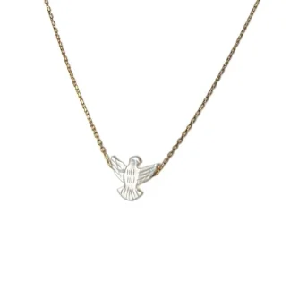 Colar Espírito Santo madrepérola Prata 925 ouro 18 k