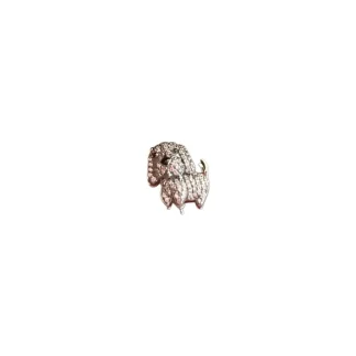 Pingente PIN Dog cravejado zircônia Prata 925 Ródio