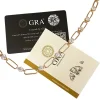 Colar Moissanite elo e pedra com alongador Prata 925 Ouro 18 k