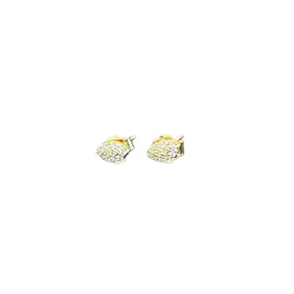 Brinco Gota zircônia micro cravação PP Prata 925 Ouro 18 k