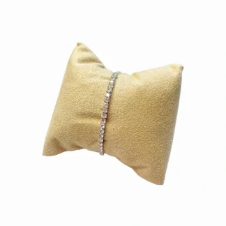 Pulseira Riviera elástica zircônia branca 2 mm 5,5 cm diâmetro Prata 925 Ródio