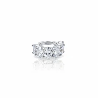 Piercing Oval Zircônia Prata 925 Ródio