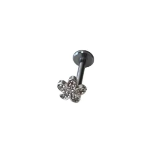 Piercing Zircônia Flor Prata 925 Lisa