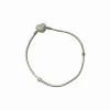 Pulseira Fecho coração zircônia micro cravação Prata 925 Lisa