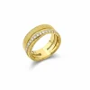 Anel Linha italiana com zircônia Prata 925 Ouro 18 k