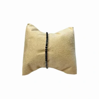 Pulseira Riviera elástica zircônia preta 2mm 5,5 cm diâmetro Prata 925 Ródio