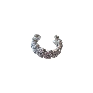 Piercing Fake folha zircônia Prata 925 Ródio