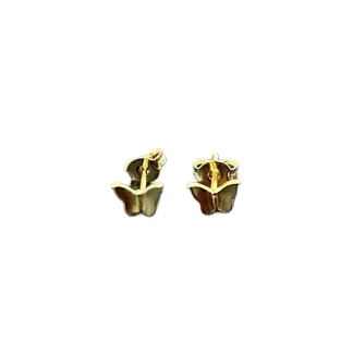 Brinco Borboleta PP Prata 925 Ouro 18k