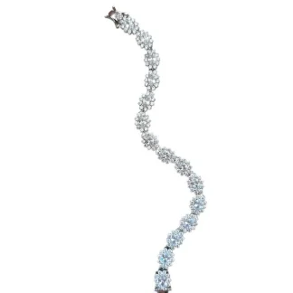 Pulseira Riviera Flor 17 cm Prata 925 Ródio