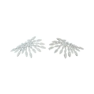 Brinco Ear cuff Asa zircônia Prata 925 Ródio