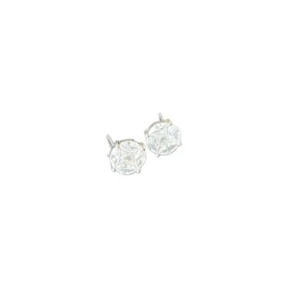 Brinco Illusion zircônia branca 8mm Prata 925 Ródio