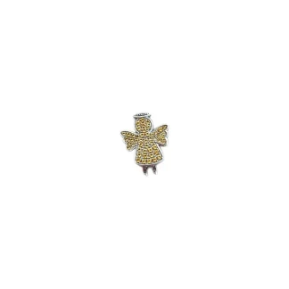 Pingente PIN Anjo Topázio amarelo fusion Prata 925 Ródio