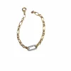 Pulseira Elos zircônia Prata 925 Ouro 18 k