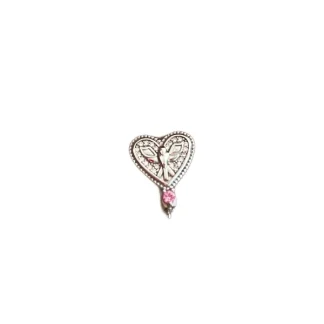 Pingente PIN Espírito Santo topázio rosa fusion Prata 925 Ródio