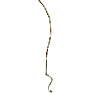 Pulseira canutilho e zircônia com alongador Prata 925 Ouro 18 K