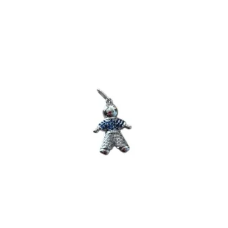 Pingente menino Safira Azul fusion Prata 925 Ródio