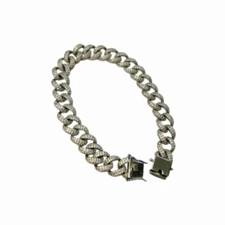 Pulseira Grumet Zircônia 20 cm Prata 925 Ródio