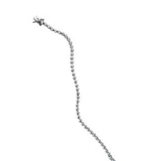 Pulseira Riviera Zircônia pedra 3mm tam 17cm em Prata 925 com Ródio