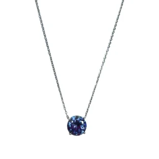 Colar ponto redondo Tanzanita fusion Prata 925 Ródio