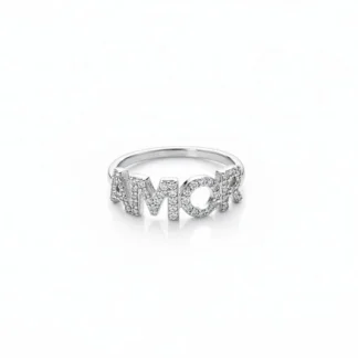 Anel Amor Zircônia Prata 925 Ródio