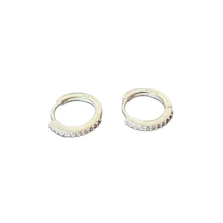 Brinco Argola G zircônia Prata 925 Lisa