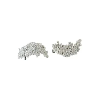 Brinco Ear cuff Zircônia Prata 925 Ródio
