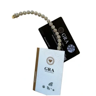 Pulseira Riviera Flor Redonda Moissanite 17,78 cm Prata 925 Ródio