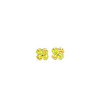 Brinco Flor Zircônia Limão G Prata 925 Ródio
