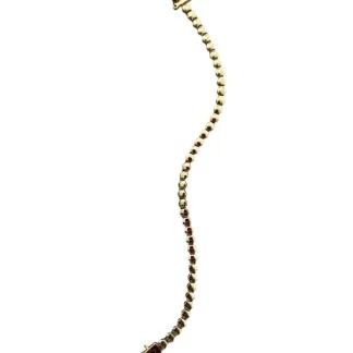 Pulseira favo mel 17 cm Prata 925 Ouro 18k