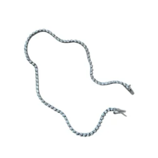 Tornozeleira Riviera zircônia 3 garras 25 cm Prata 925 Ródio