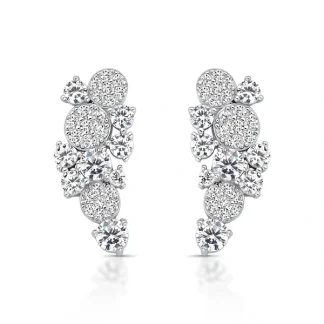 Brinco Ear Cuff zircônia Prata 925 Ródio