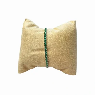 Pulseira Riviera elástica zircônia verde 2 mm 5,5cm diâmetro Prata 925 Ródio