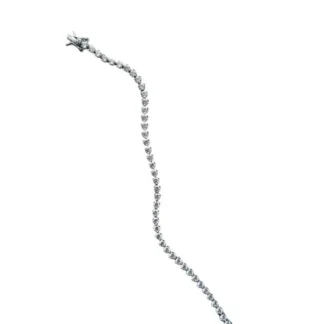 Pulseira Riviera Coração zircônia 19 cm Prata 925 Ródio