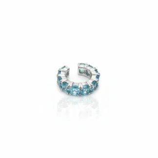 Piercing Oval Topázio Azul fusion Prata 925 Ródio