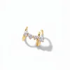 Piercing Fake 4 gotas zircônia 2 garras Prata 925 Ouro 18 k