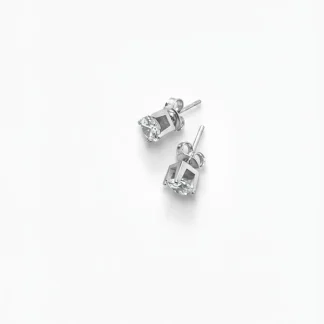 Brinco Solitário cartier zircônia 5 mm Prata 925 Ródio