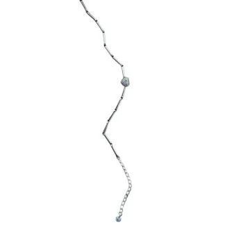 Pulseira canutilho coração zircônia com alongador Prata 925 Ródio