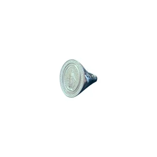 Anel Nossa Senhora oval aberto zircônia Prata 925 Ródio