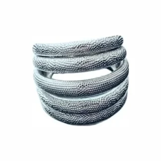 Anel 5 aros fosco Prata 925 Ródio
