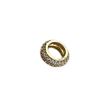 Pingente separador argola zircônia Prata 925 Ouro 18 k