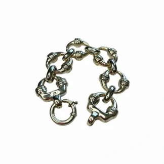 Pulseira Elos Eletro forma 20 cm Prata 925 Lisa