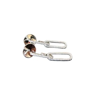 Brinco 2 argolas zircônia micro cravação pendurado Prata 925 Ródio