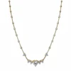 Colar Riviera Coração zircônia 50 cm Prata 925 Ouro 18 k
