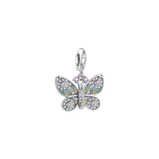 Pingente berloque Borboleta Prata 925 Ródio