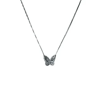 Colar Borboleta Zircônia Prata 925 Ródio