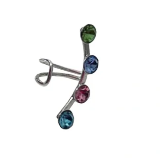 Piercing Fake Zircônia Colors 1 Prata 925 Lisa