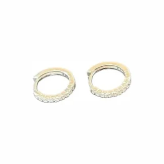 Brinco Argola zircônia G Prata 925 Lisa