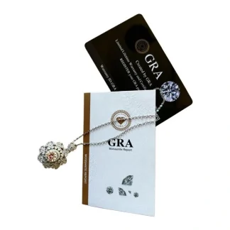 Colar Flor Moissanite 3 ct com alongador Prata 925 Rósio