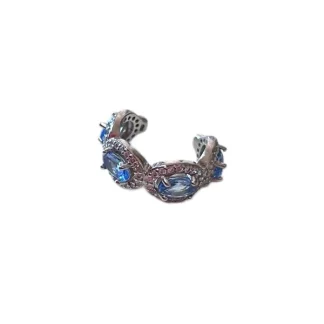 Piercing Fake Tanzanita fusion Prata 925 Ródio